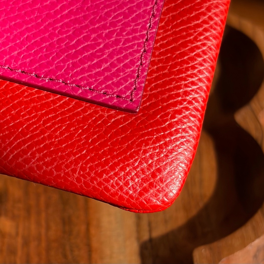 Coach Cardinal Pink Ruby Crossgrain Leather Small Wristlet F5314 - Picture 11 of 14